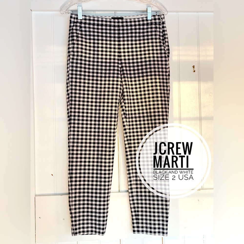 JCREW Marti Trousers Black and White Size 2